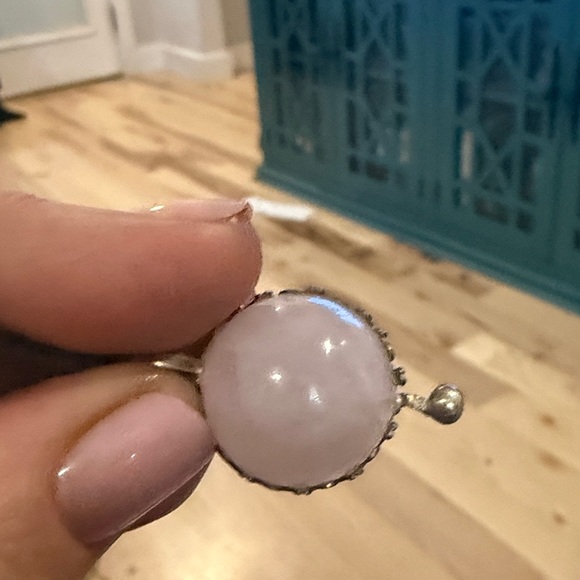 Rose Quartz Sterling Silver Pendant on Satin Cord - Picture 3 of 4